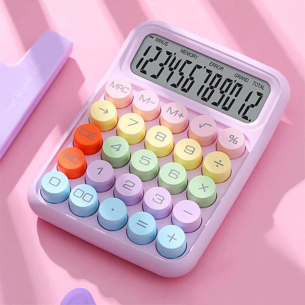 New Ins Dopamine Candy Color Calculators Large Display Mechanical Dot Keyboard Back School Supplies Students /Finance Stationery