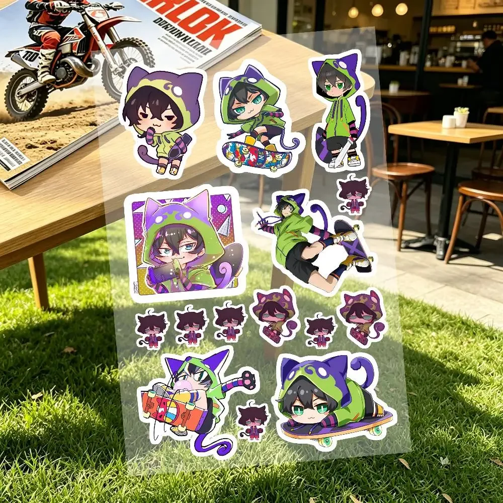 Chinen Miya Anime SK8 The Infinity Motorcycle Sticker Set Reflective Decals For Helmet Fuel Tank Fairing Body Custom Bike Graphi