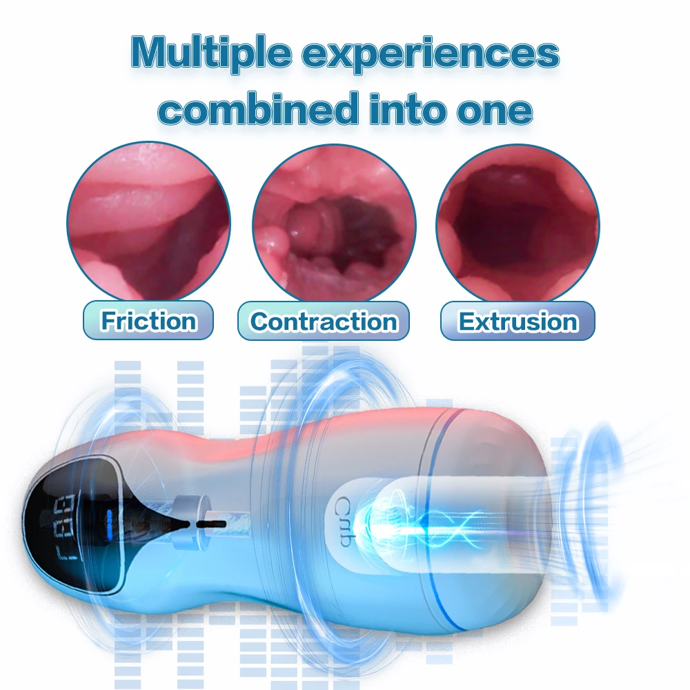 كوب متعة ذكي للرجال - تفاعلي صوتي مع اهتزاز قوي ووظيفة تثبيت ضغط الهواء #3