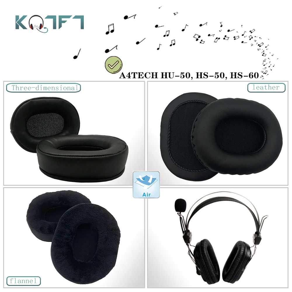 

KQTFT 1 Pair of Replacement Velvet leather EarPads for A4TECH HU-50, HS-50, HS-60 Headset Ear pads Earmuff Cover Cushion Cups