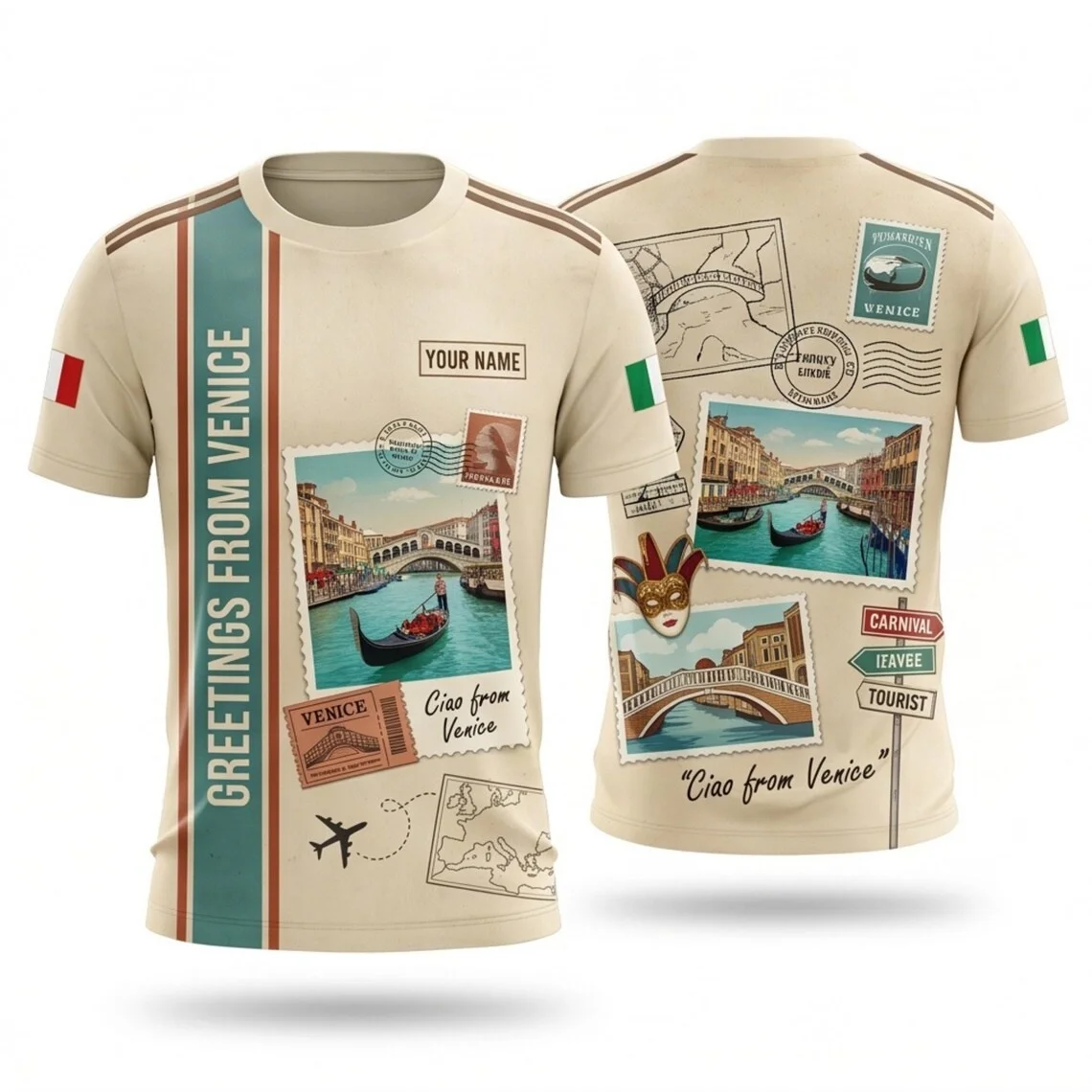 Santorini Greece Travel T Shirt, Greek Island Landmark Personalized Tee，Short Sleeve Summer Unisex T-shirt