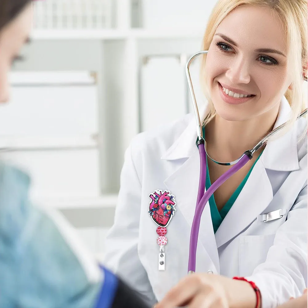 Badge Reel Key Retractable Buckle Rotating Alligator Clipid Holder Clip Beaded Key Retractable Buckle Easy-Pull Buckle  New