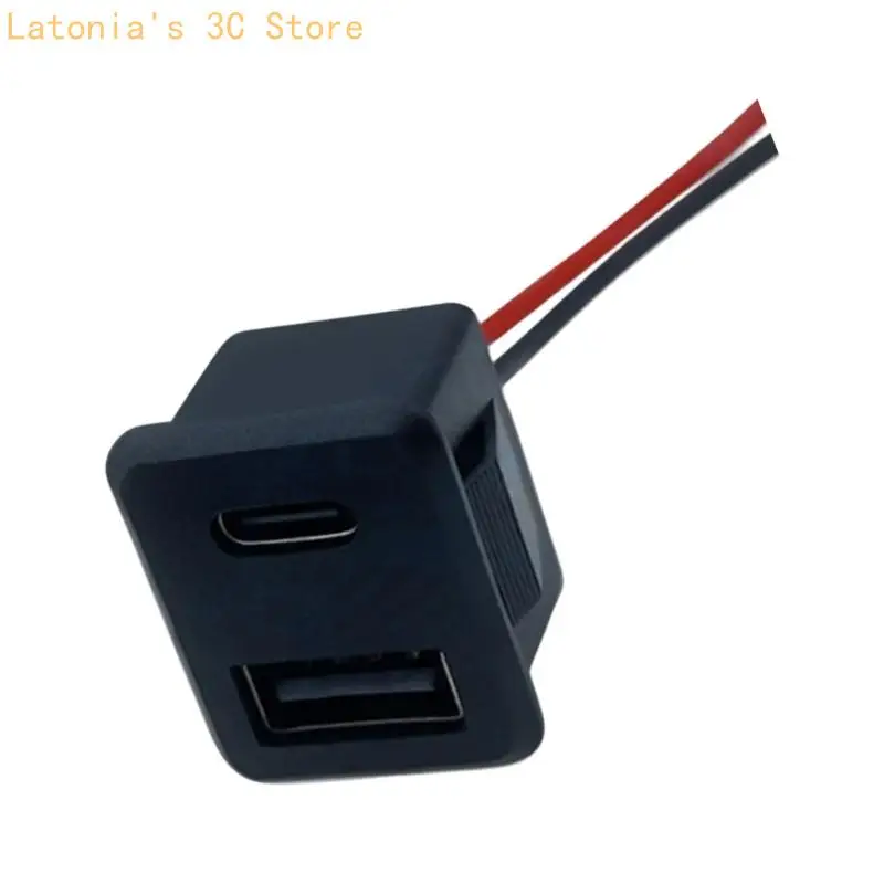 Double Layer USB and Type C Power Socket With Stable Current Transmission for Multiple Devices Compactly X3UB