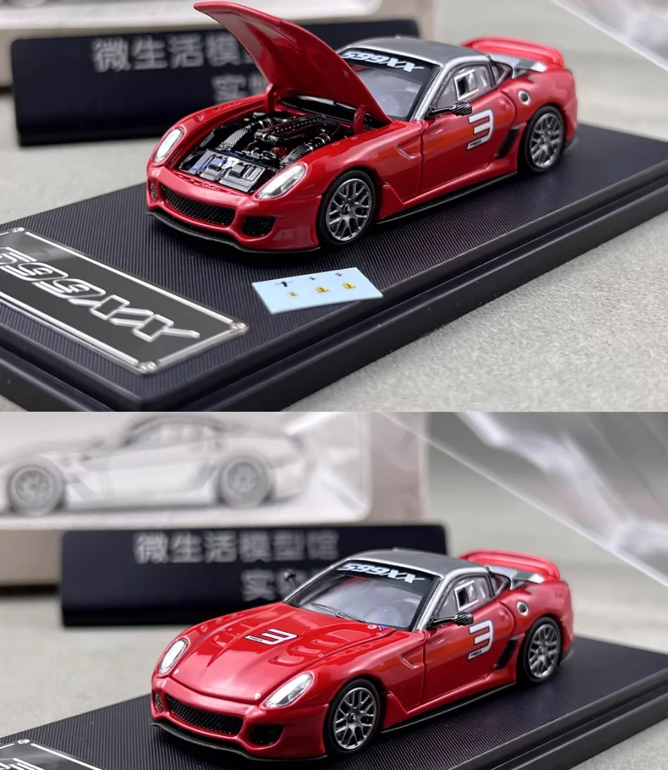 يمكن لبقعة RM Rhino 1:64 599XX فتح غطاء المحرك مجموعة ثابتة من سبيكة نموذج السيارة