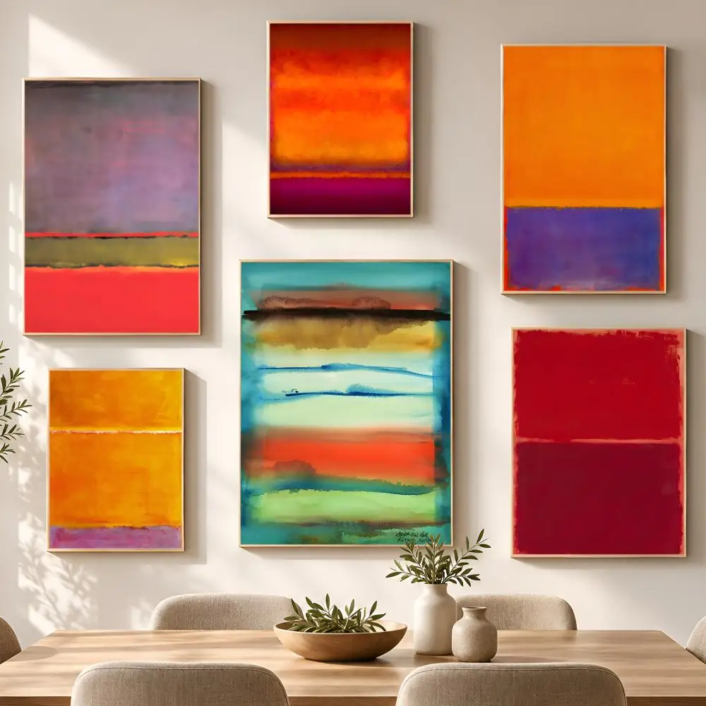 Artist Creative Graphic Mark Rothko Poster PP Self Adhesive Aesthetic Room Decor Bedroom Dorm Gaming Room Home Decoration Gift