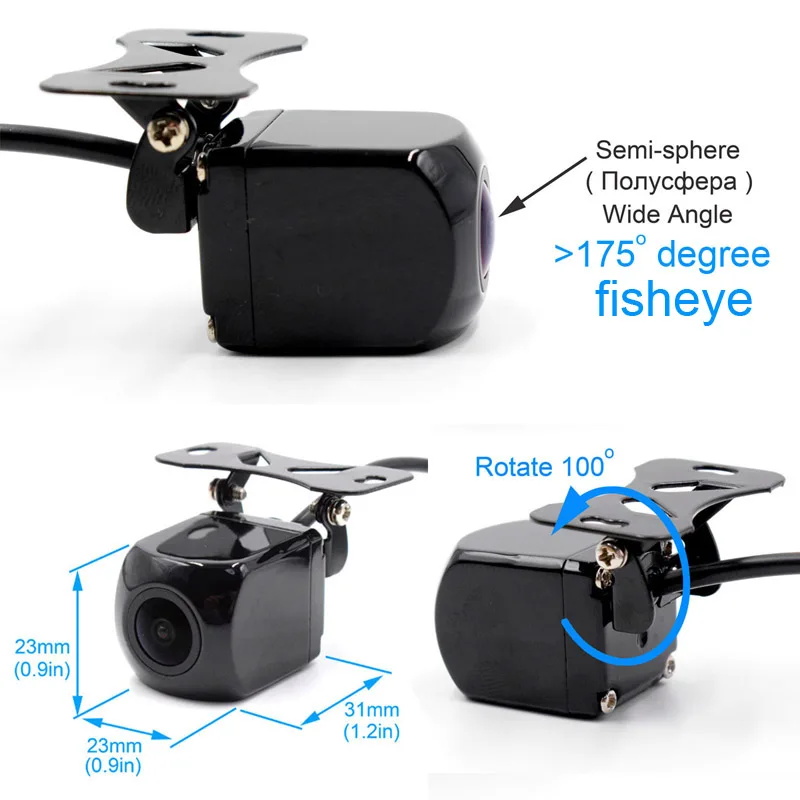 Smartour 170 Degree Fisheye Lens Night Vision Waterproof Universal Car Rearview Reverse Camera CCD HD Color Auto Backup Parking