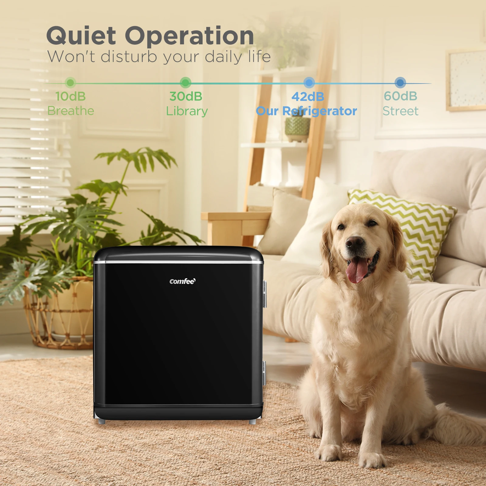 ثلاجة صغيرة كومفي 1.7 قدم مكعب، موفرة للطاقة، ضوضاء منخفضة، ترموستات قابل للتعديل مع صندوق مبرد لغرفة النوم والمكتب والنوم #2