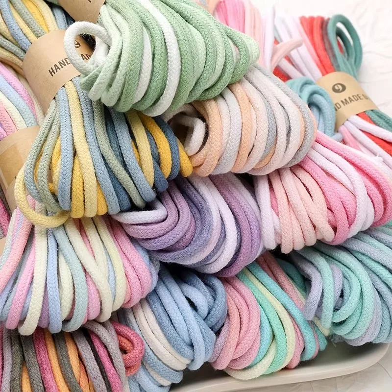 4mm 10m Colored Gradient Cotton Cord - For Bag Garment Home Textile Decor Phone Car Hanging Ropes DIY Sewing & Craft Accessories