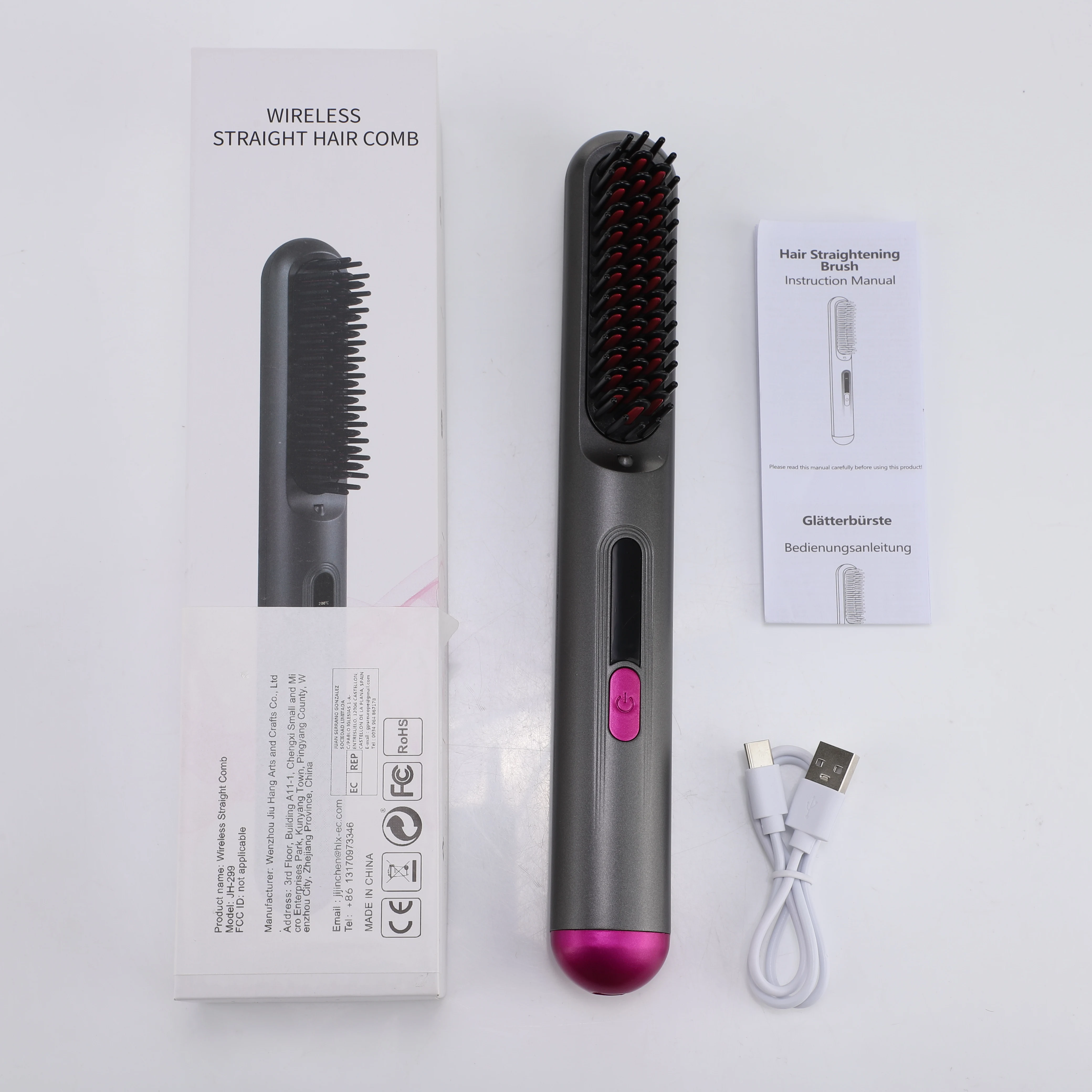 

Электрическая расческа, многофункциональная прямая щетка для волос, 4, регулируемая температура, отрицательные ионы, защита от повреждений тепла, инструмент для быстрой укладки