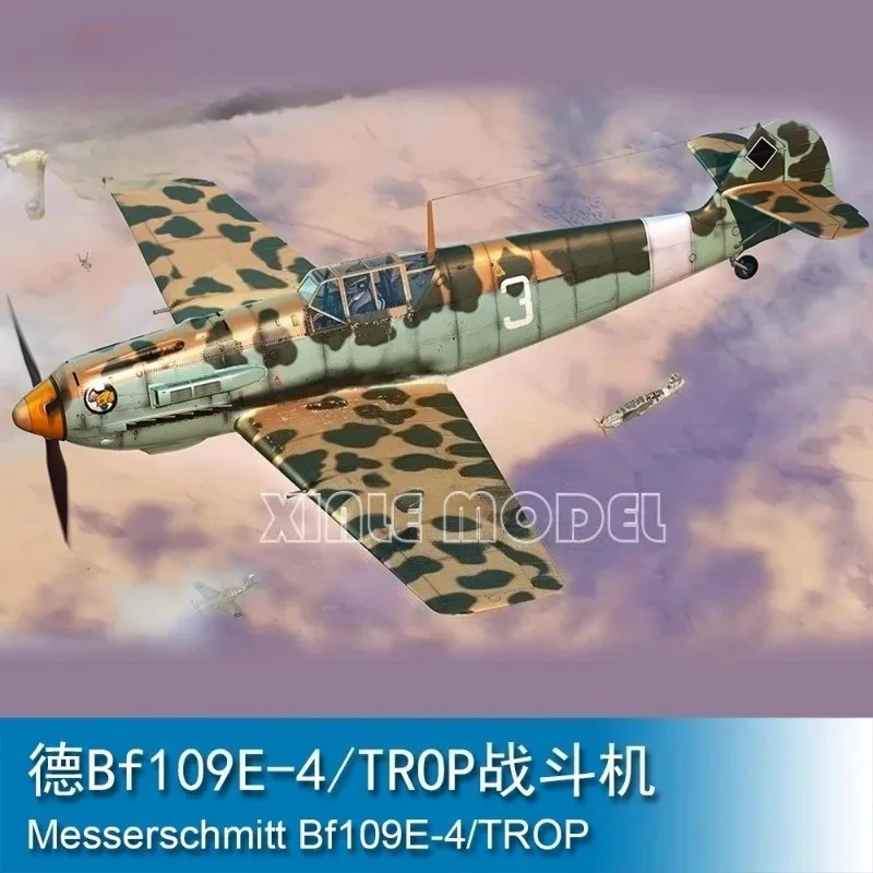 

Trumpeter Plastic Assembled Aircraft Model Kit 81793 Messerschmitt Bf109E-4/TROP 1/48