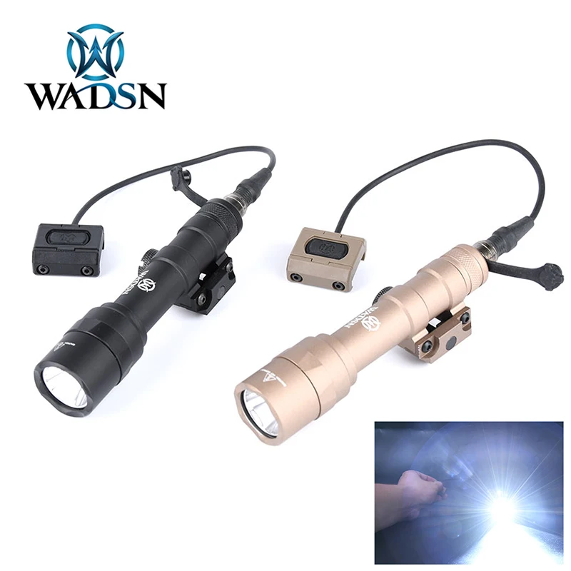 WADSN M600 M600U Modbutton Surefir Flashlight Tactical Scout Light MLOK KEYMOD Pressure Switch Fit Picatinny Rail Airsoft Lamp