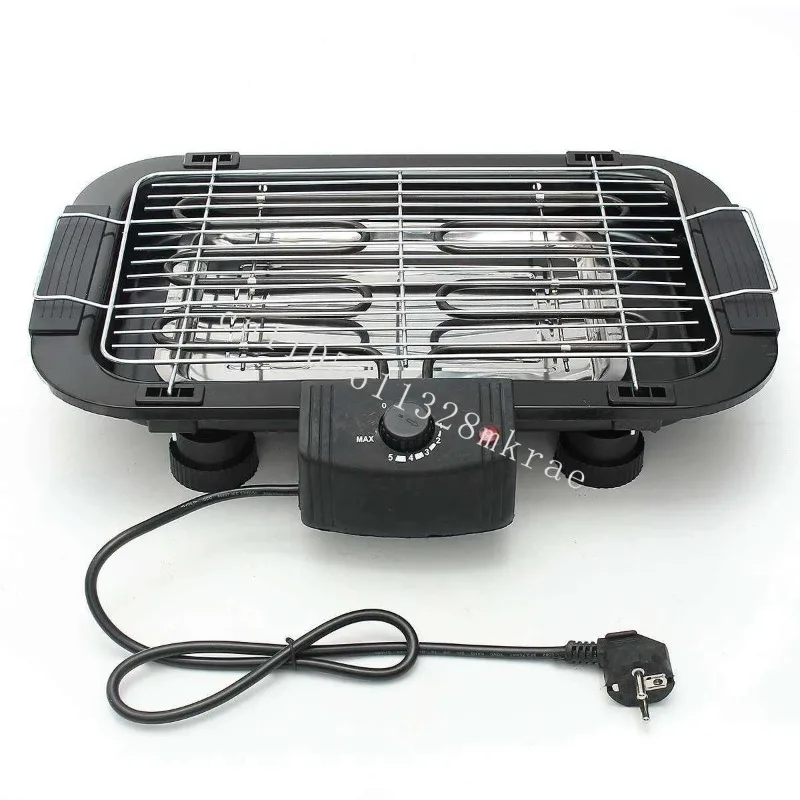 

New Electric Grill Portable Smokeless Non-Stick BBQ Grill Multifunctional 5-gear Adjustable Home Camping European Union