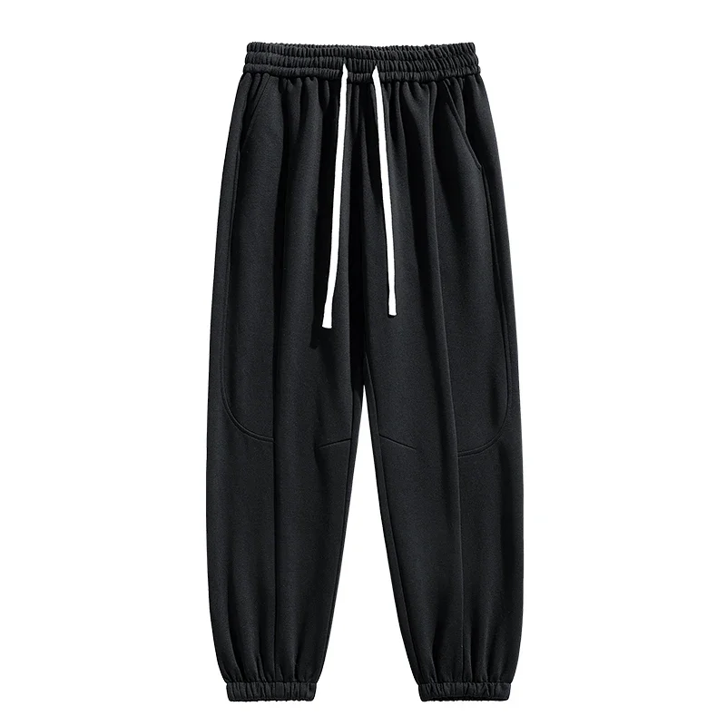 ذكر جديد فضفاض موضة Sweatpants جودة عالية كبيرة الحجم عادية مرونة الخصر الرباط السراويل الرجال ربيع الخريف بنطلون مستقيم