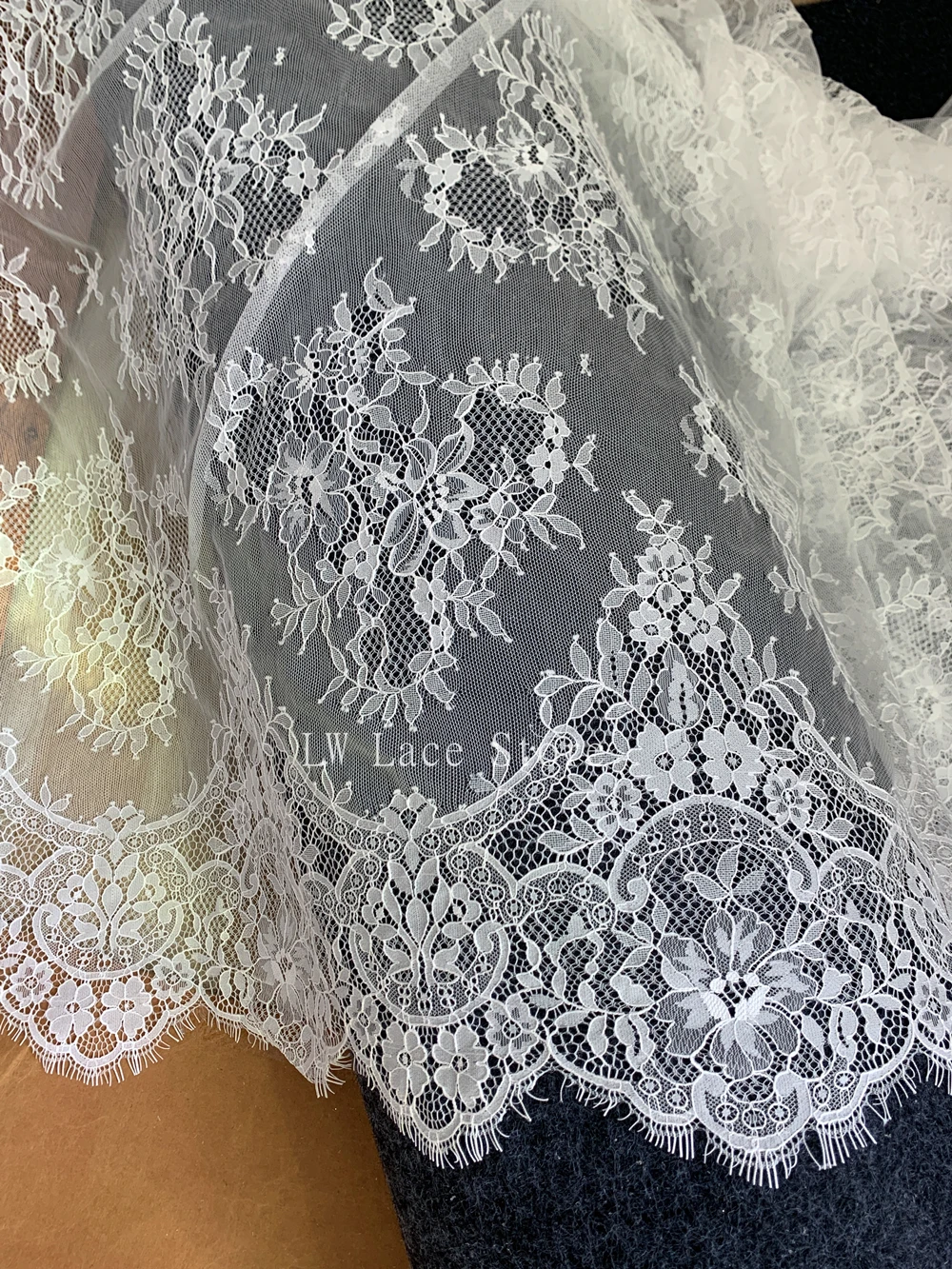 Eyelash French Lace Fabric Classic Fabric Wedding Dress Sewing Supply Lace Ribbon 1 Piece=150x300CM 2023