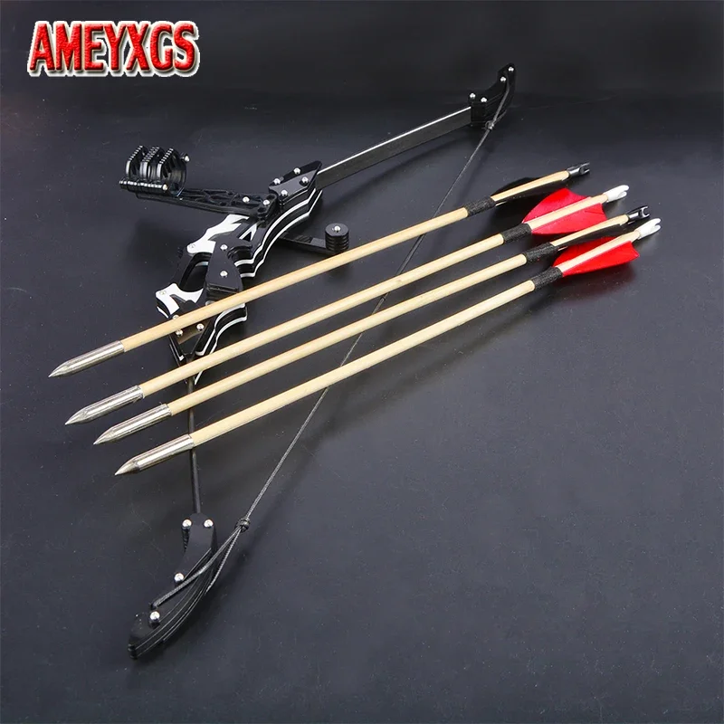 

18lbs Mini Recurve Bow 19Inch Archery Bow With 4pcs Wooden Arrows Target Paper Powerful Bow and Arrow Set Shooting Practice Gift