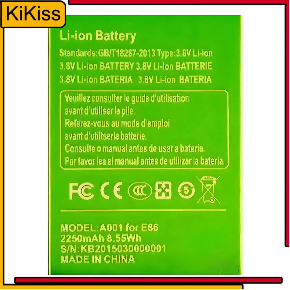 

2250mAh Mobile Phone Battery For Timmy E86 Good Low-Temperature Performance