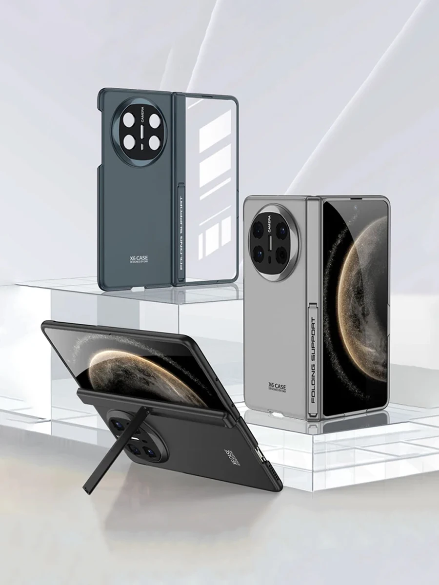 Magnetyczny stojak z zawiasem, plastikowe etui do Huawei Mate X6, zewnętrzne szkło ekranu, ochrona aparatu, matowa osłona do Huawei Mate X6. — zdjęcie produktu 7