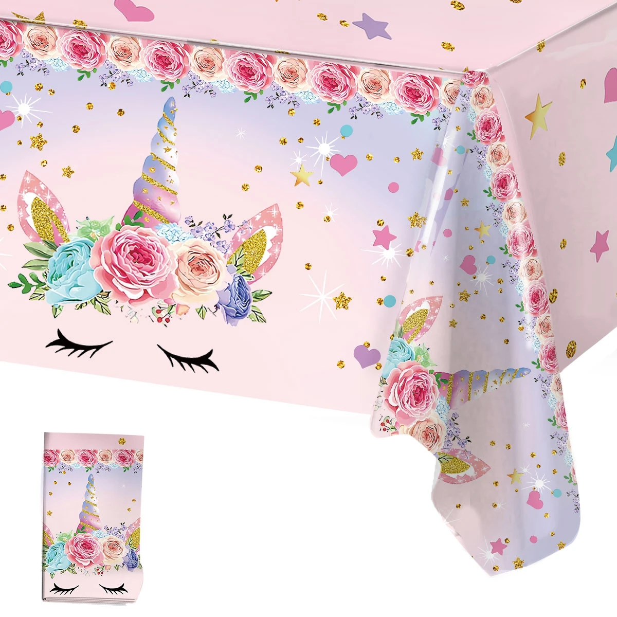 Unicorn Theme Tablecloth Girls Birthday Party Decoration Unicorn Birthday Table Decoration Baby Shower Grain Tablecloth Decor