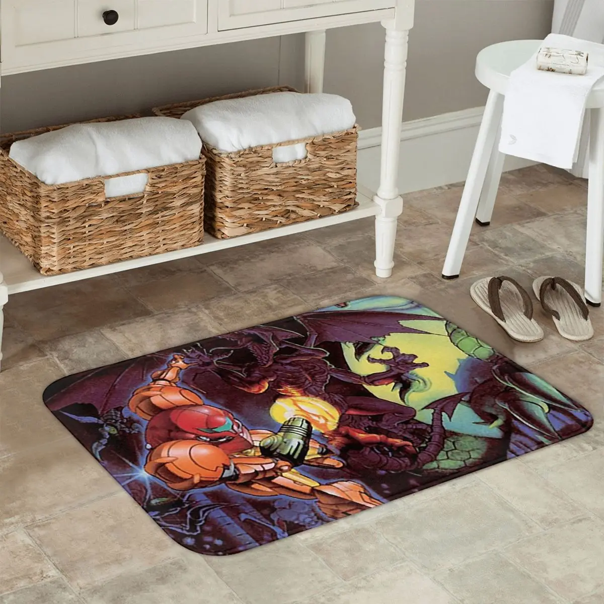 Super Metroid Large Game Anti-slip Doormat Floor Mat Carpet Rug for Kitchen Entrance Home Bathroom Living room Footpad Mats