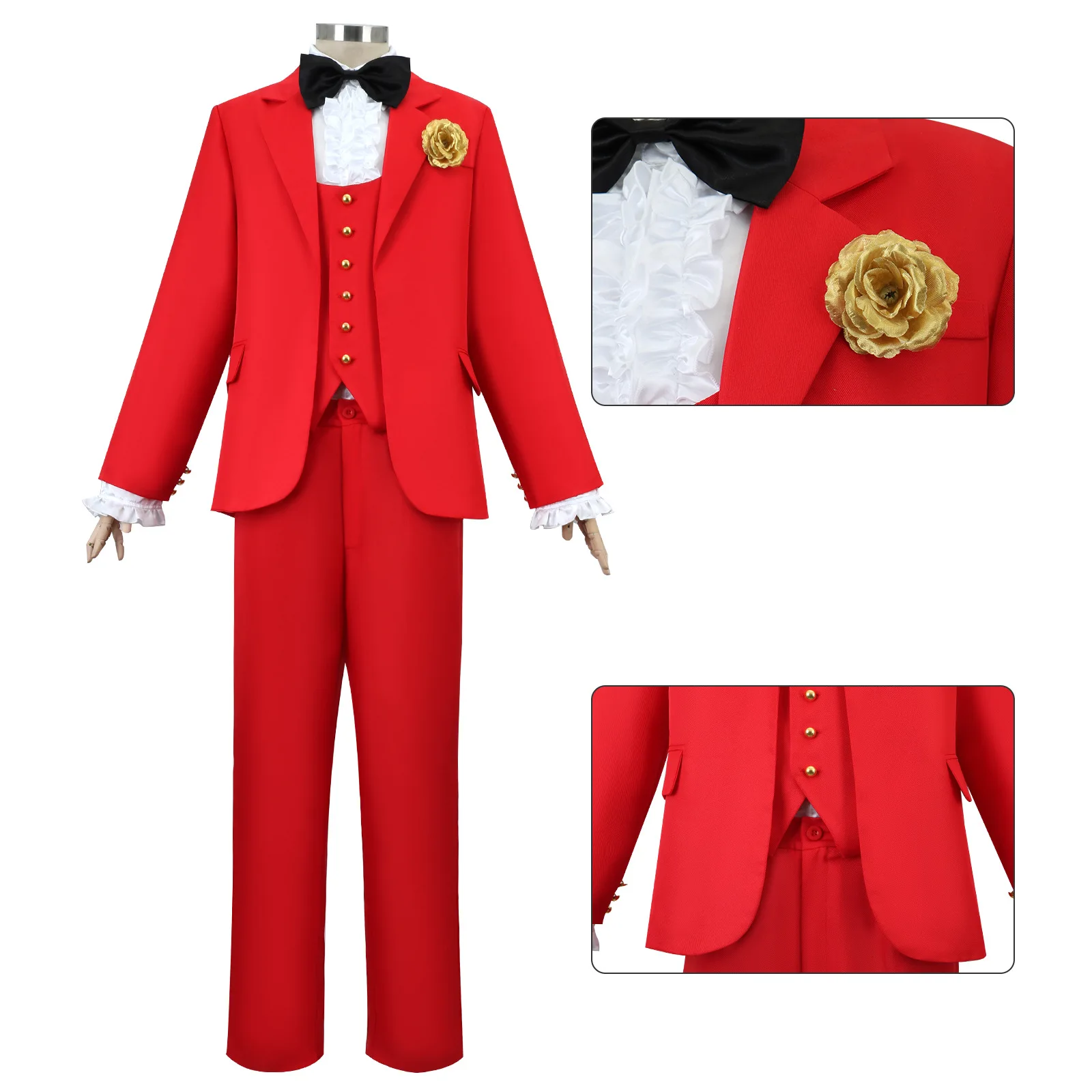 2024 neues Halloween Cosplay Rote Saft rote Streifen Cosplay Kostüm für Männer und Frauen Kostüm Halloween Party Cosplay Kostüm