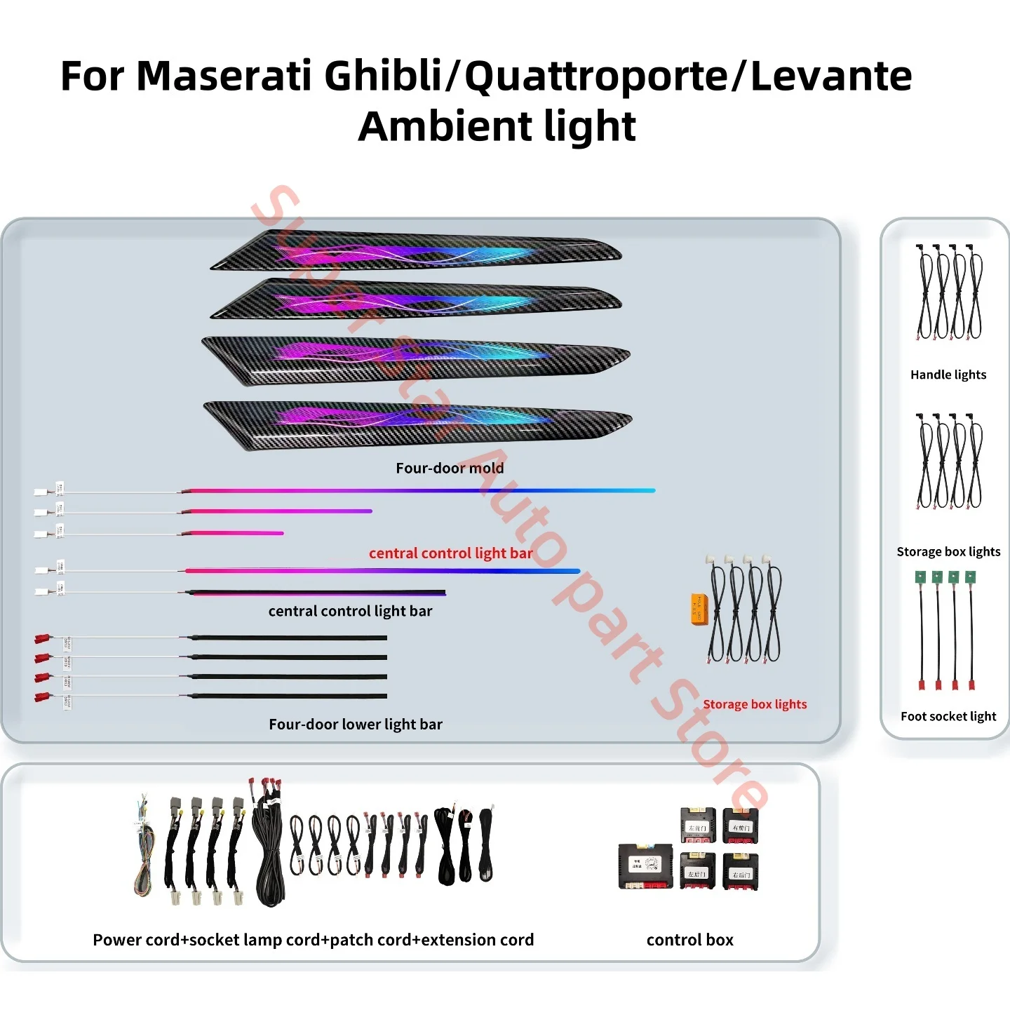 

LED Atmosphere Lamp For Maserati Levante Ghibli Quattroporte Automotive interior lighting upgrade Car accessories trim strip