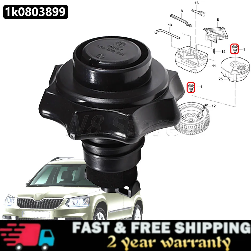 Spare Tire Hold Down Bolt Nut For Audi A3 8P Q3 VW Golf MK5 6 Jetta 5 Eos Seat Leon Skoda Octavia 2 A5 1K0803899 1K0803899D