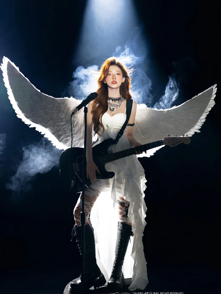 Rock Angel Pure Desire Atmosphere Sensual Lady Photography Art Photo Clothing 2026 New Style Chen Qiwen Stage Costume