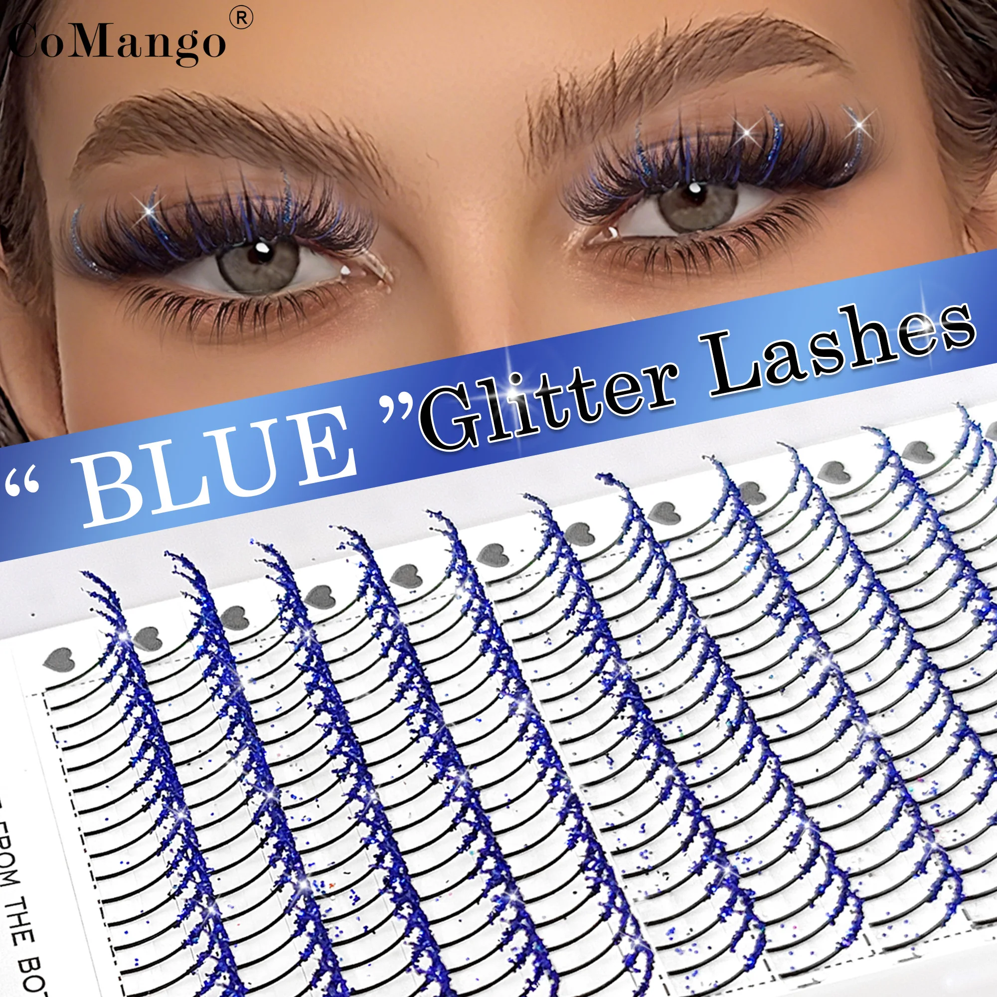 CoMango Mixed Sliver Purple Blue Pink Fashion Shiny Colorful Mink Russian Volume Wholesale for Halloween