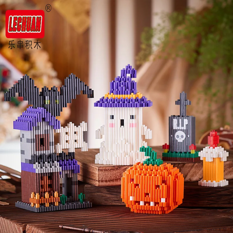 Linkgo-décennie s de construction de figurines pour enfants, jouets en briques, père Noël, wapiti, bonhomme de neige, arbre, maison, assemblé, micro, cadeau d'Halloween, Noël