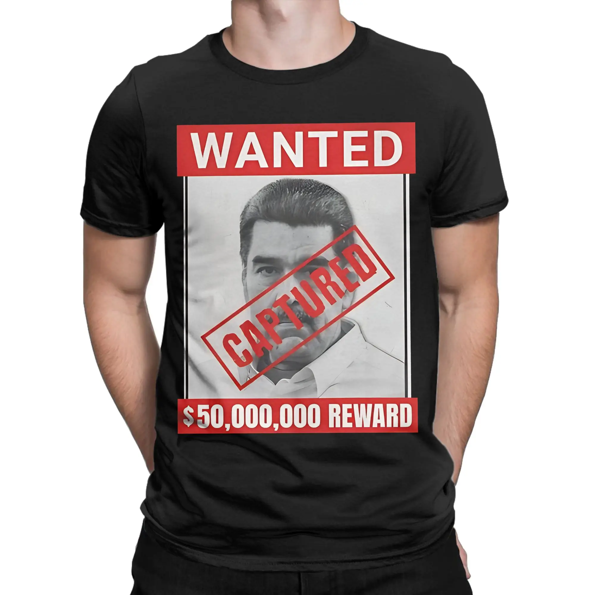 NEUE Nicolas Maduro Captured Venezuelan Tees Herren-T-Shirts, modisches Frühjahr/Sommer-Kurzarmshirt, Damen-Y2K-Oberteile aus 100 % Baumwolle, Geschenkidee