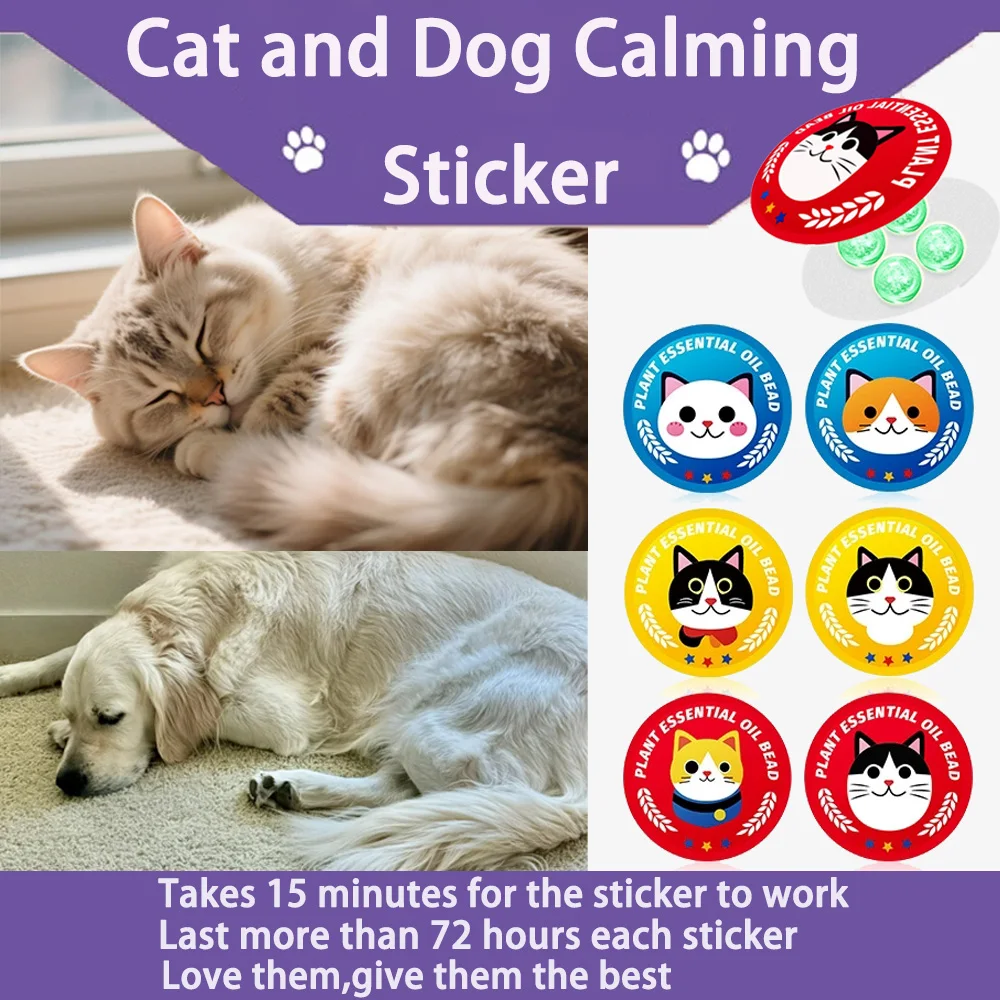 

New Cat Dog Calming Soothing Stickers pets emotions with plant essential oils that naturally calm them down Safe effective
