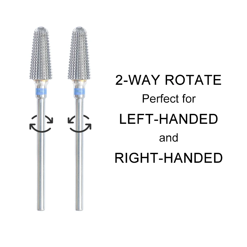 5 In 1 Hartmetall Nagel Bohrer Bits Dual Rotation Vulkan Tornado Fräser Nägel Polieren Gel Entferner Maniküre Werkzeuge 3/32" – Detail 4
