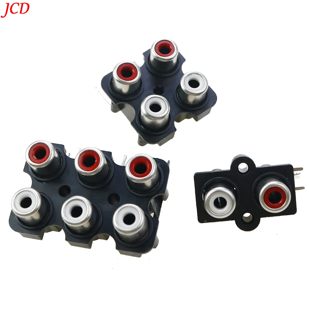 

5PCS 2 Hole 4 Hole 6 Hole RCA Female Socket AV Audio Video input Connector Jack Lotus Row Amplifier Interface PCB Mount