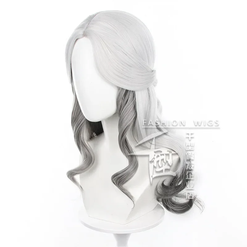 Game Identity V Psychologist Everlasting Night Ada Mesmer Cosplay Wig Silver White Hair 60CM Long Hair Wig