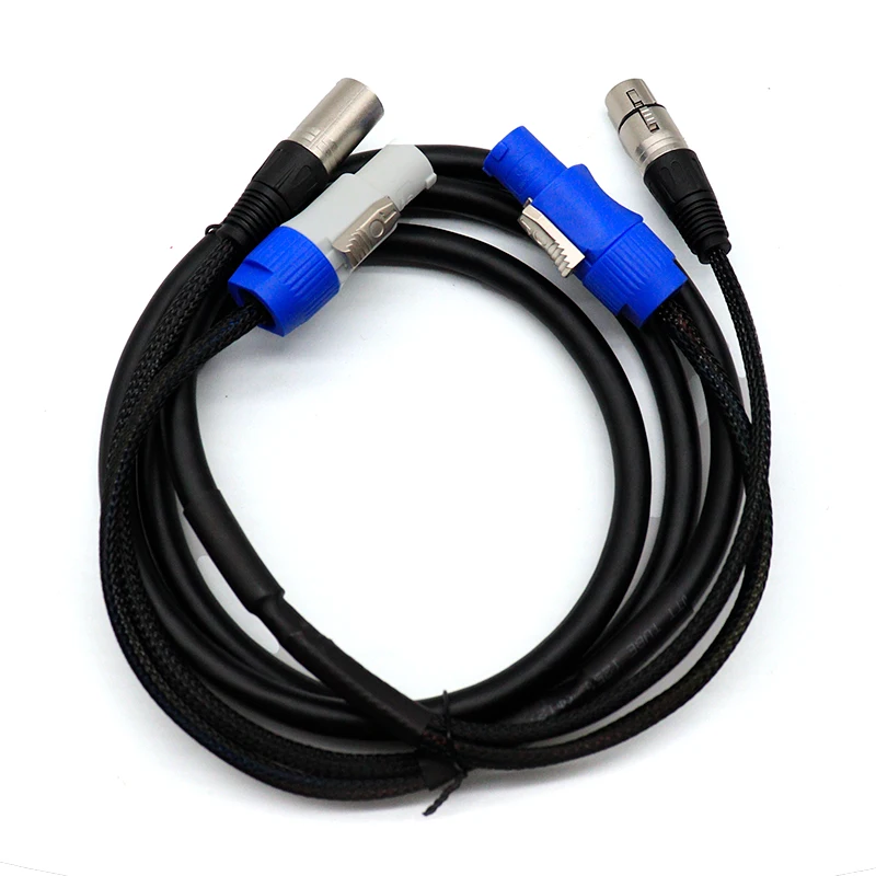 مرنة 3x1.5mm2 Powercon XLR كومبو كابل 1 متر 2 متر 3 متر 5 متر Powercon DMX كومبي كابل لإضاءة المسرح تتحرك الرأس