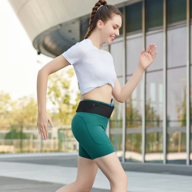 Shorts de compressão para yoga, de alta elasticidade, ideais para o verão, para treino, corrida e prática de desportos, com bolsos, roupa de desporto 
