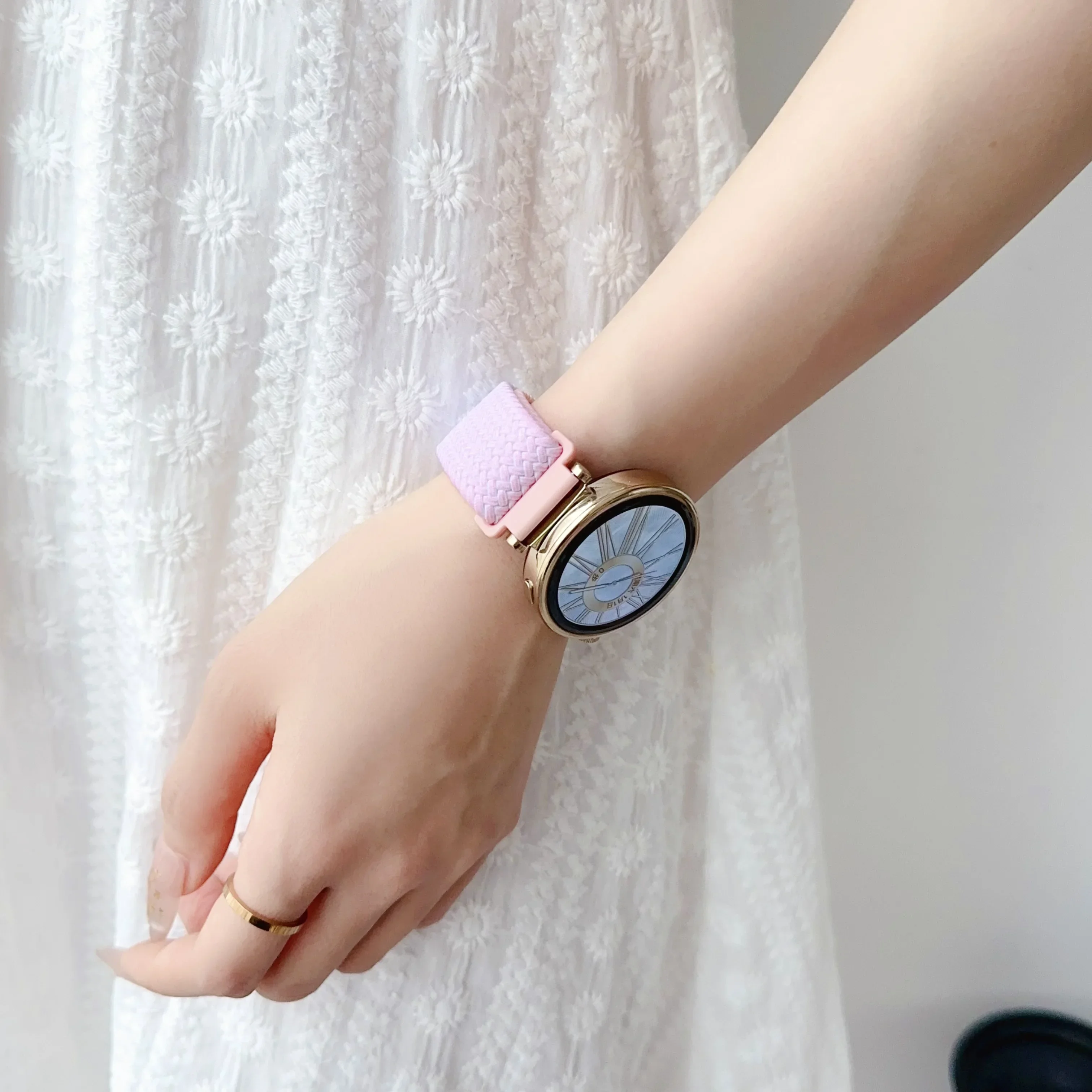 18mm 20 22mm Magnetic Nylon Band For Huawei Watch GT5/4 41mm GT6Pro 46mm Women Elastic Braid Strap For Galaxy 7 40 44mm Bracelet
