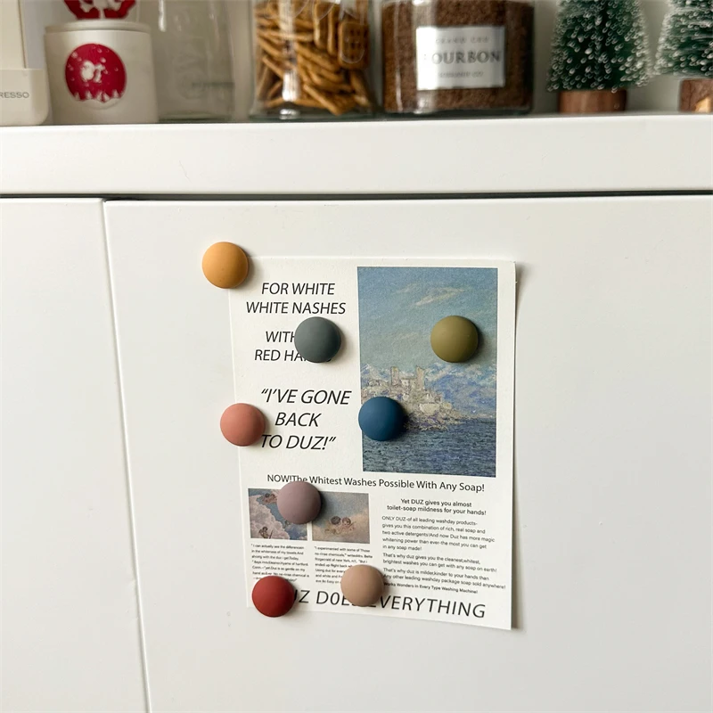 9pcs Refrigerator Magnets Set Mo Landi Colorful Whiteboard Round Paste Recipe Photo Wall Decorative Magnetic Stickers Home Decor