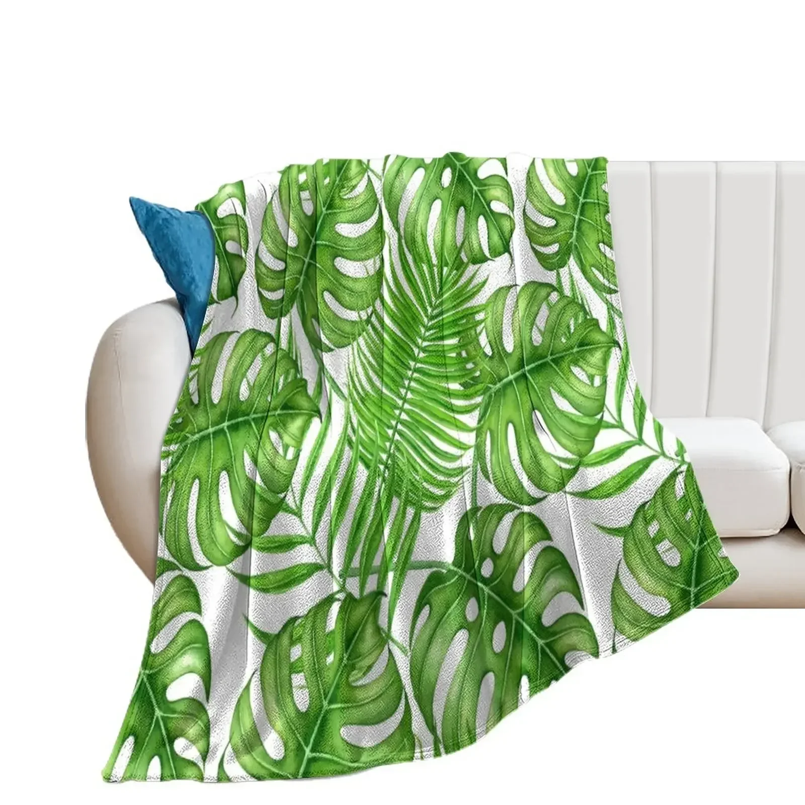 

Tropical leaves Throw Blanket wednesday Blankets Sofas Of Decoration Soft Plaid Blankets