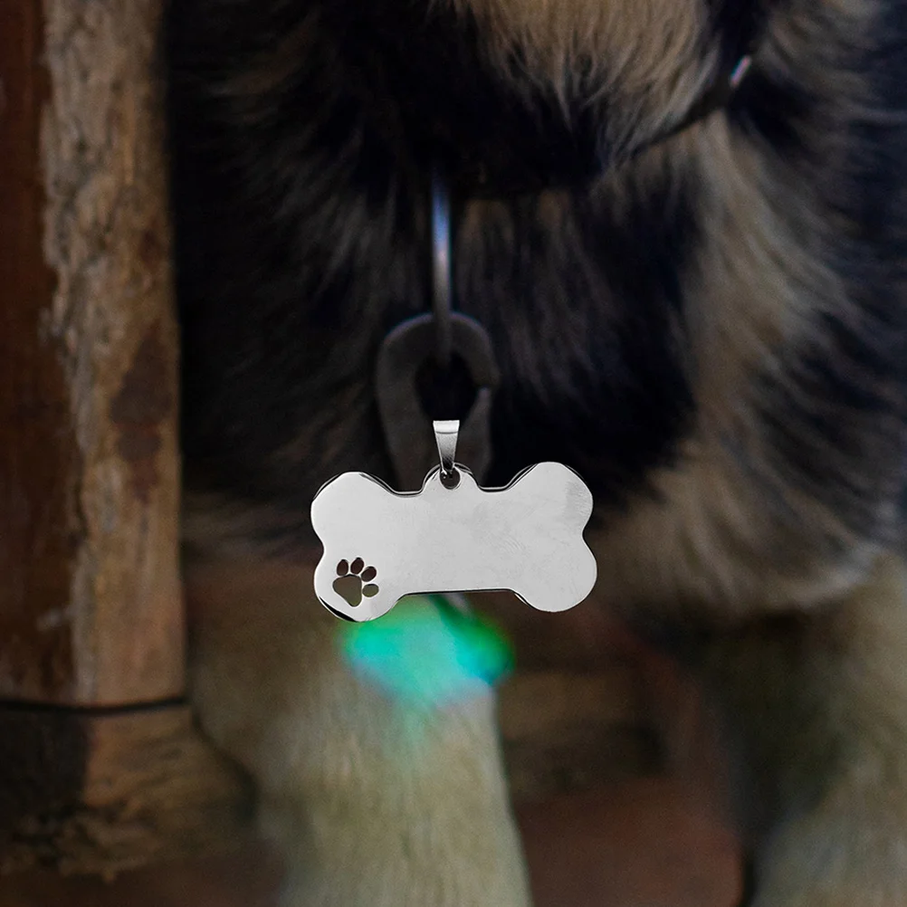 

8Pcs Stainless Shaped Dog Tags Hollow Paw Print Blank Pet Name Tag Collar Id Tag Cat Tags for Collars