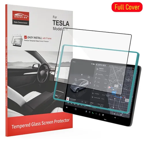 Protector de pantalla de vidrio templado de cubierta completa para Tesla Model Y Juniper Model 3 2025 HD protección de película de Control central mate brillante