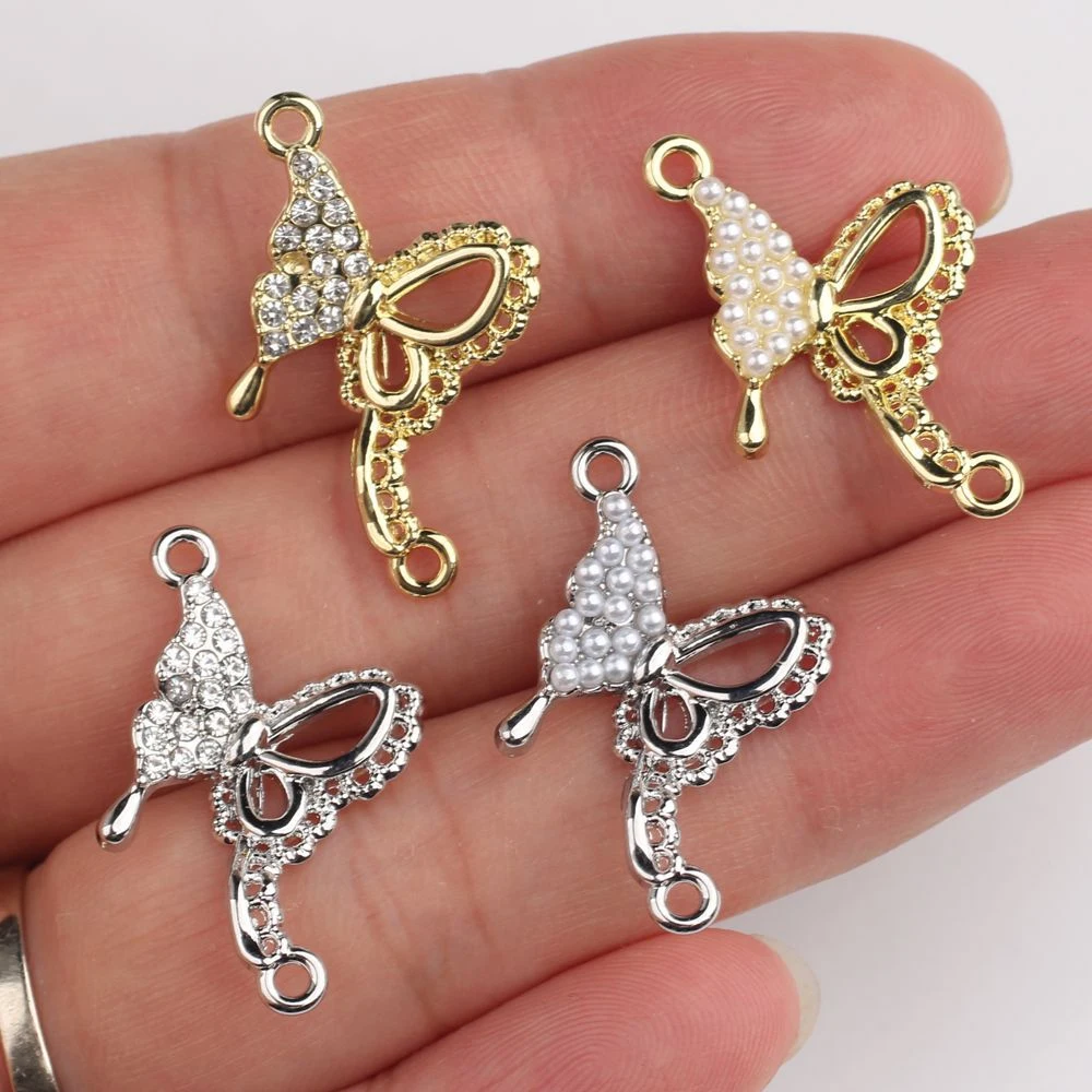 10pcs Fashion Butterfly Shape Pendant Double Hole Connector DIY Handmade Jewelry Making Accessories Bracelet Earrings Necklace