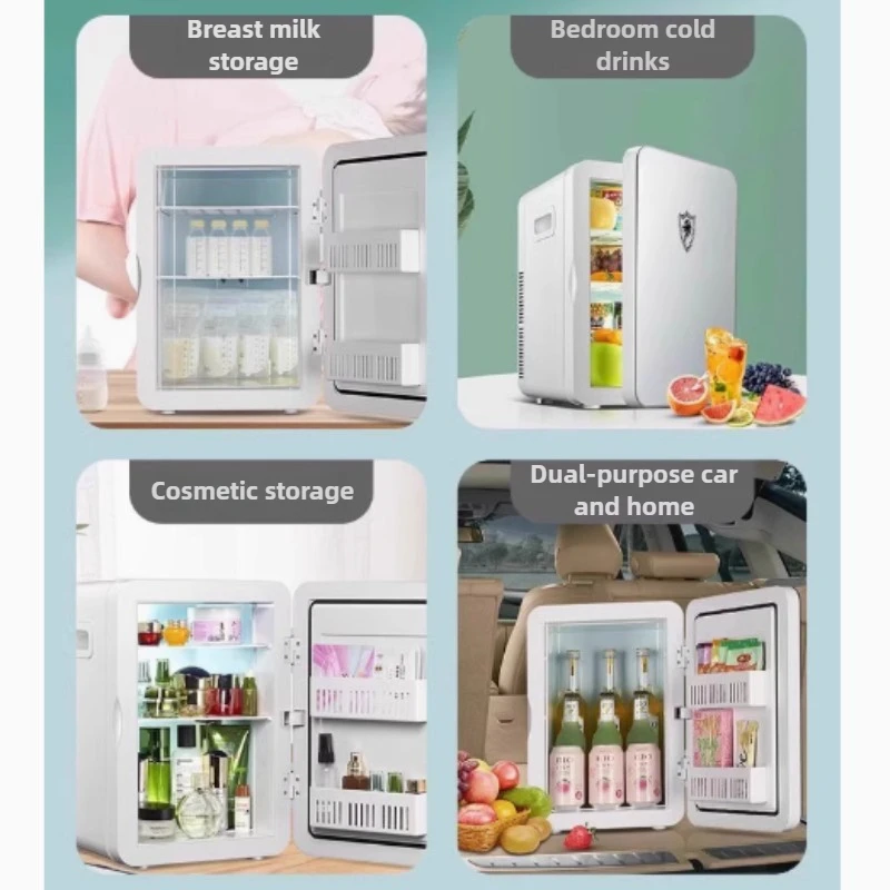 Portable Mini Fridge Car/Home Dual Use Compact USB-Powered Cooler Warmer for Office Ultra-Quiet Energy Saving Large Capacity