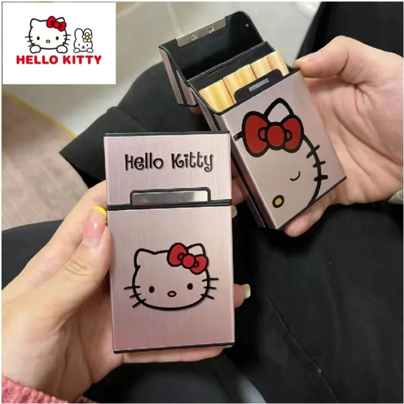 

hello kitty pink ladies cigarette case flip top cigarette case essential artifact travel storage anime birthday gift for girls