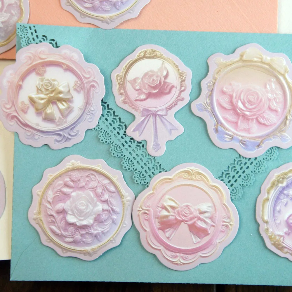 

18pcs Colored Relief Sealing Wax Sstamp Style Paper Sticker Scrapbooking DIY Gift Packing Label Decoration Tag