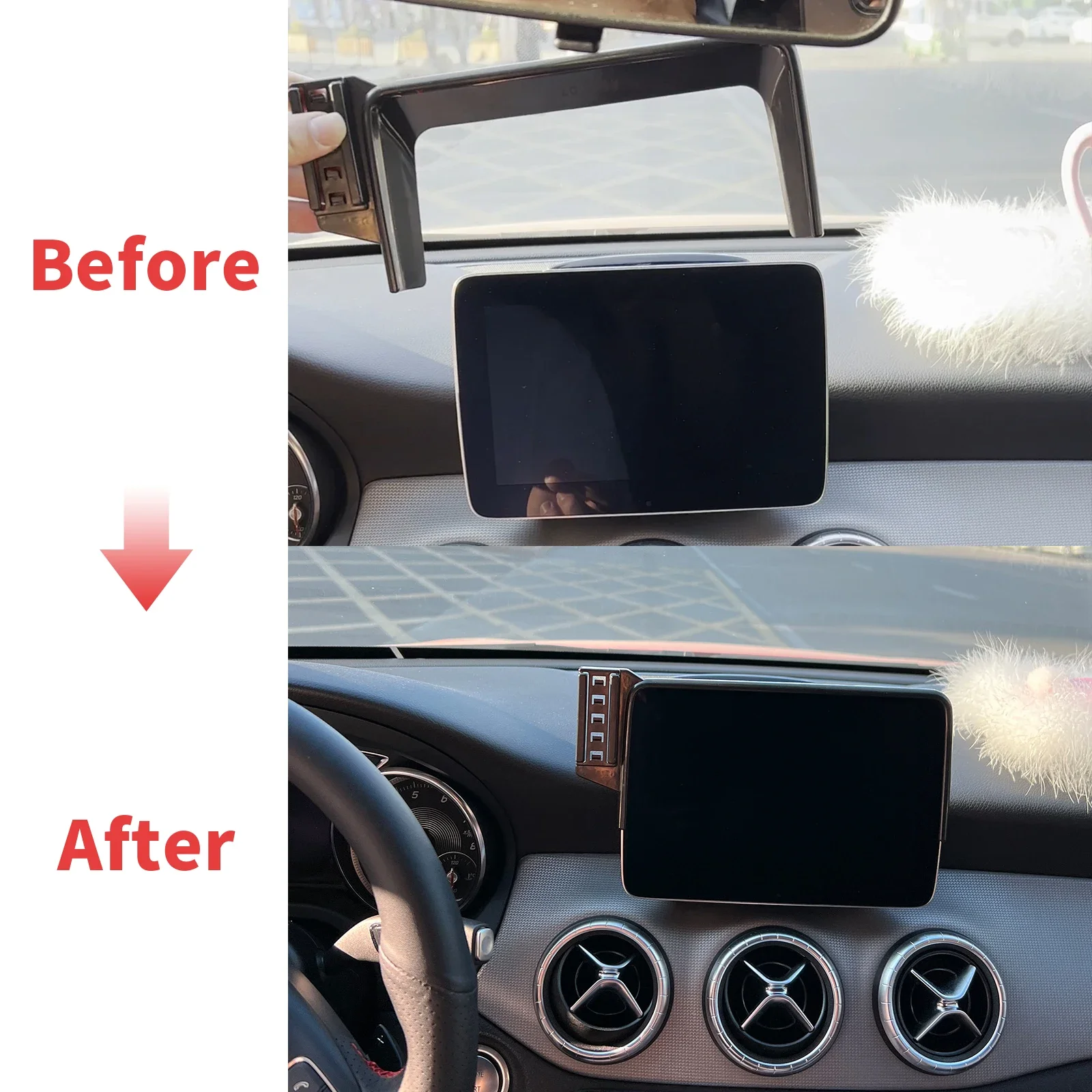 Soporte para teléfono de navegación compatible con mercedes-benz GLA 2016 2017 2018-2019 X156 (8.0 pulgadas), accesorios personalizados para coche