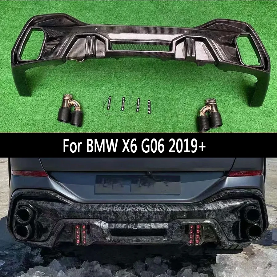 

For BMW X6 G06 2019+ Carbon Fiber Back lip Car Rear Bumper Diffuser Rear Splitters Spoiler Back lip shunt Upgrade body kit