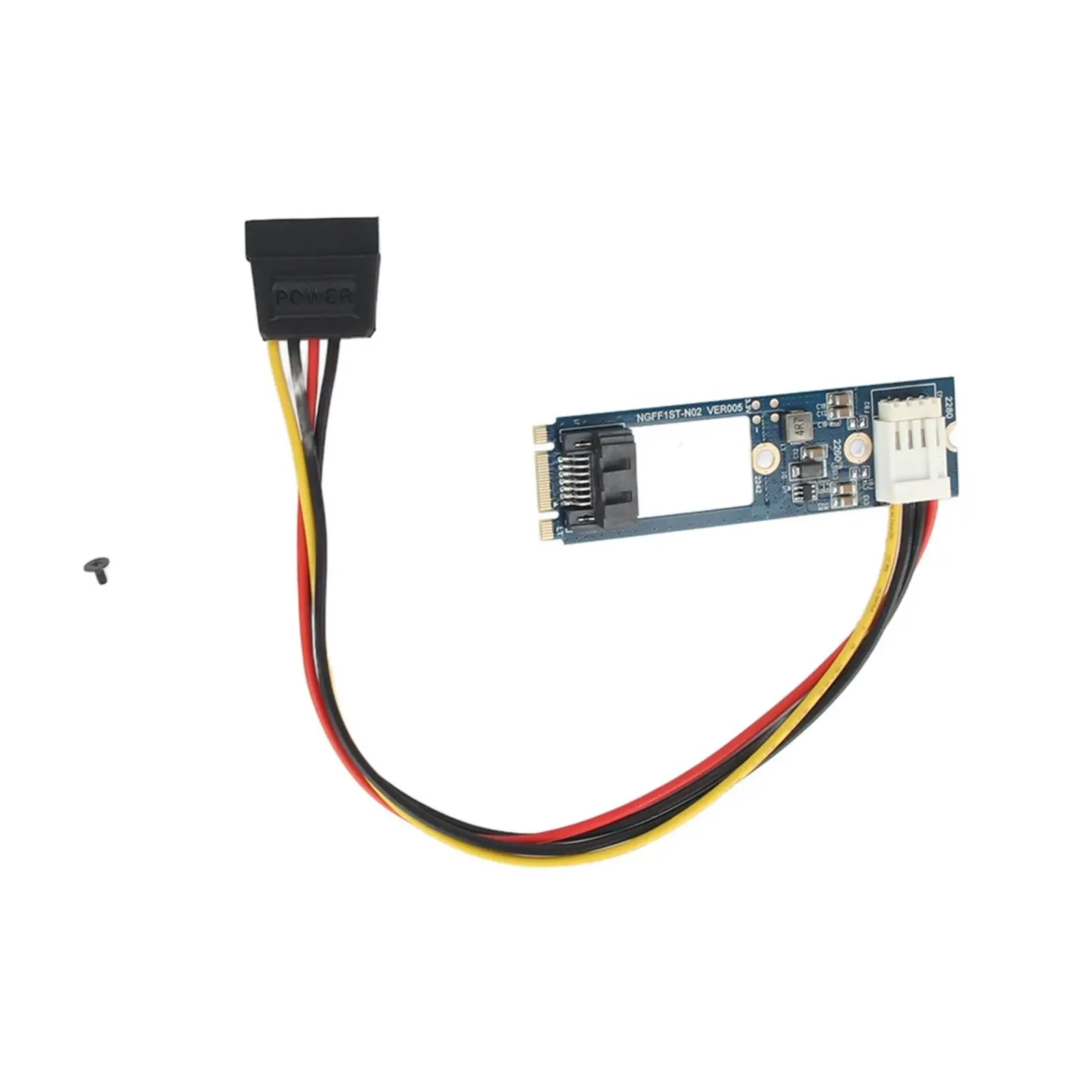 M.2 NGFF to SATA Adapter Card with 4Pin Power Cable for Windows XP, 7, 8 - Horizontal Converter Expansion Card