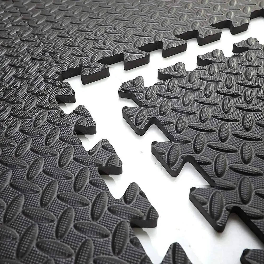 60cm*60cm EVA-Interlocking-Fitnessmatten, rutschfeste Puzzle-Schaumstoffmatten für Fitnessgeräte, Heimfitness, Workout & Spielbereich – Detail 5