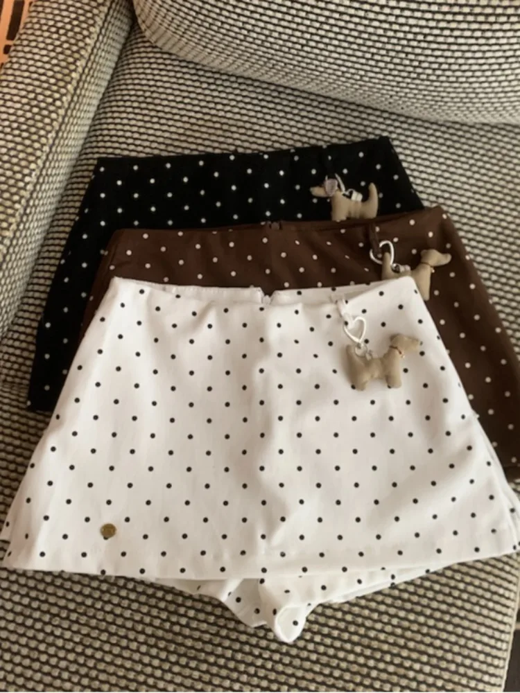 Korean Style High Waist A-Line  Skirt Women's Slim Fit Polka Dot Half Body Summer New Fashion Sweet City Walk Skirt